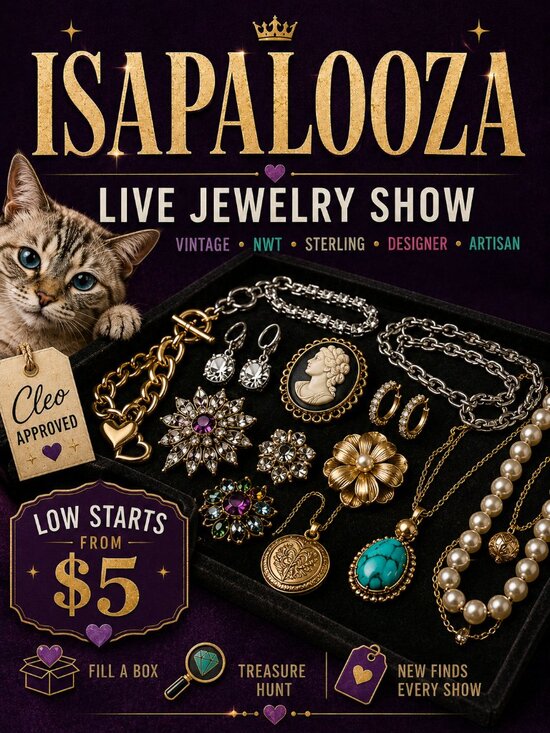 Vintage Jewelry - Isapalooza LIVE Jewelry Show ✨NWT ✨Vintage ✨$5 Low Starts ✨Come Treasure Hunt!